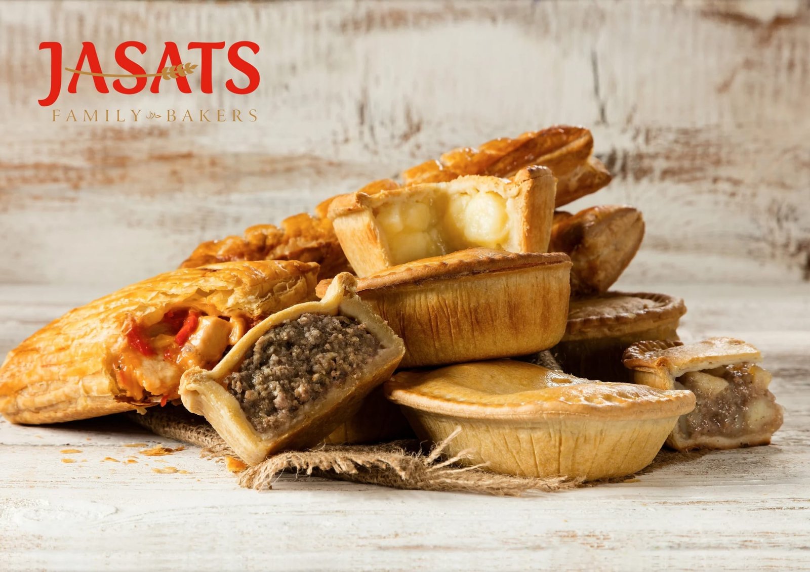 A selection of Jasats pies and pasties